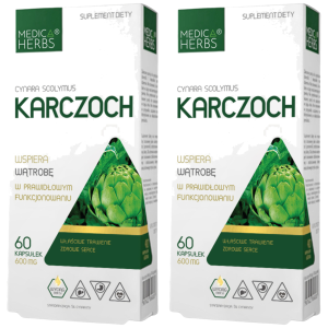 MEDICA HERBS - Karczoch 600mg - 2x 60caps.Zysk od 10zł do 20zł