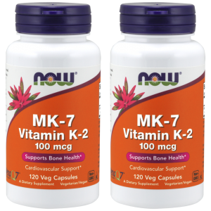 NOW Vitamin K-2 MK7 100mcg - 2x 120vcapsZysk od 50zł do 60zł