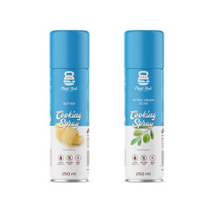 Cheat Meal Nutrition Cooking Spray Extra Virgin Olive - Oliwa z oliwek extra virgin w sprayu - 250ml + Cooking Spray Butter - Spray do smażenia Maśla