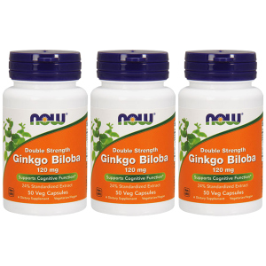 NOW Ginkgo Biloba Double Strenght - 3x 50vcaps.Zysk od 30zł do 40zł