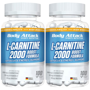 BODY ATTACK L-Carnitine 2000 Boost Formula - 2x 100vcaps - L-KarnitynaZysk od 40zł do 50zł