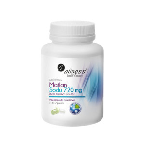 ALINESS Maślan Sodu 720mg Kwas Masłowy 170mg. - 100caps.