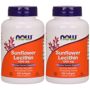 NOW Sunflower Lecithin 1200mg - 2x 100softgelsStymulanty i neurotransmitery