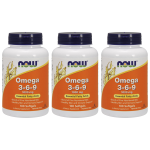 NOW Omega-3-6-9 1000mg - 3x 100softgelsZysk od 40zł do 50zł