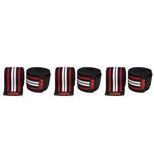 MEX SPORT - Knee Wraps - Black/Red/White - 3x 198cmOdzież i akcesoria