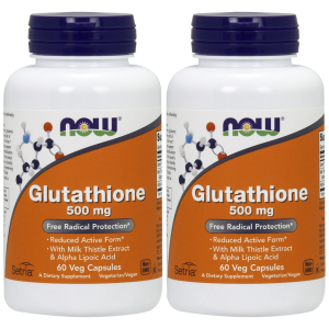 NOW Glutathione 500mg - 2x 60vcaps.Zysk od 60zł do 70zł