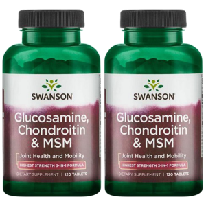 SWANSON Glucosamine, Chondroitin & MSM - 2x 120tabsZysk od 40zł do 50zł
