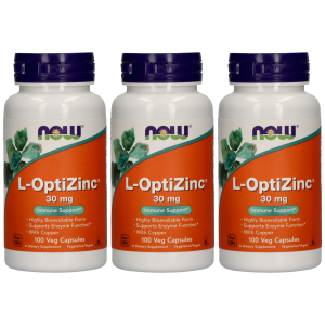 NOW L-OptiZinc 30mg - 100caps - 3x NIE ODKRYWAĆZysk od 30zł do 40zł