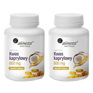 ALINESS - Kwas Kaprylowy 600mg (60% C8) - 90caps. x2
