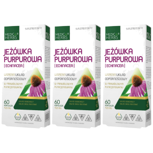 MEDICA HERBS - Jeżówka Purpurowa 420mg (Echinacea) - 3x 60caps.Zysk od 20zł do 30zł