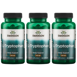 SWANSON L-Tryptophan 500mg - 3x 60capsZysk od 30zł do 40zł