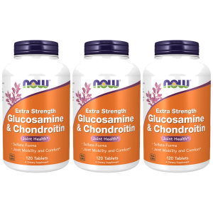 NOW Glucosamine & Chondroitin Sulfate Extra Strength - 3x 120tabsZysk od 120zł do 140zł