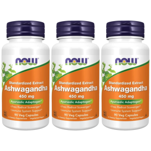 NOW Ashwagandha Extract 450mg - 3x 90vegcapsZysk od 50zł do 60zł