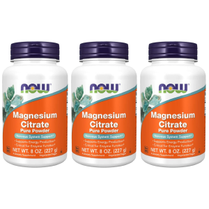 NOW Magnesium Citrate Powder - 3x 227gZysk od 50zł do 60zł