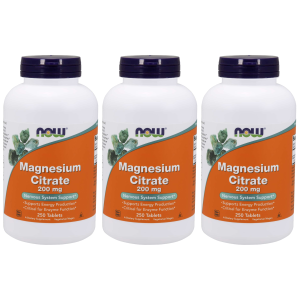 NOW Magnesium Citrate 200mg - 3x 250tabsZysk od 120zł do 140zł