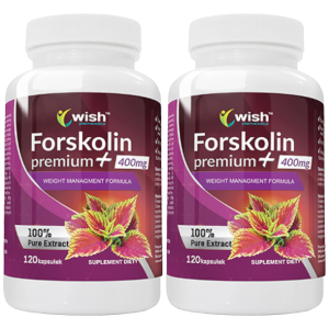 WISH Pharmaceutical Forskolin Premium Plus 400mg 10:1 - 2x 120caps.Zysk od 20zł do 30zł