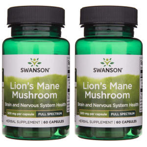 SWANSON Lion's Mane Mushroom 500mg - 60caps. - 2x Soplówka jeżowataZysk od 10zł do 20zł