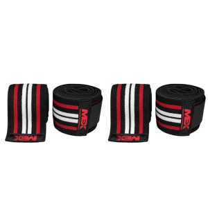 MEX SPORT - Knee Wraps - Black/Red/White - 2x 198cmOdzież i akcesoria