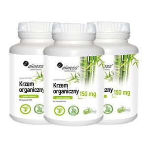 ALINESS - Krzem Organiczny 150mg - 3x 100vcaps.Zysk od 40zł do 50zł