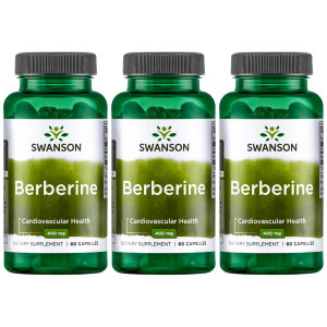 SWANSON Berberine 400mg - 3x 60caps.Zysk od 60zł do 70zł