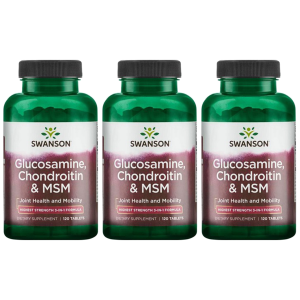 SWANSON Glucosamine, Chondroitin & MSM - 3x 120tabsZysk od 60zł do 70zł