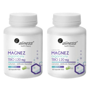 ALINESS - Magnez Organiczny TRIO 120mg - 2x 100vcaps.