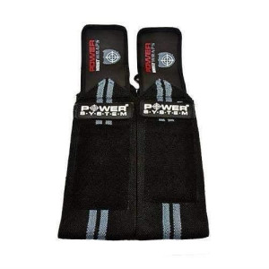 POWER SYSTEM Taśma - Wrist Wraps - 45 cm - Black / White / Gray - Pozostały sprzęt siłowy i fitness