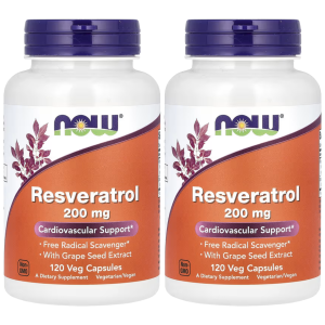 NOW Natural Resveratrol 200mg - 2x 120vegcapsZysk od 90zł do 100zł