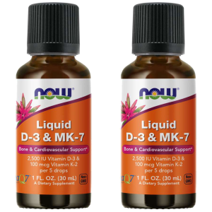 NOW Liquid D-3 & MK-7 - 2x 30ml - Witamina D3 & MK7 w kroplachZysk od 50zł do 60zł