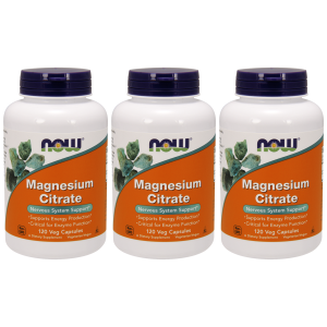 NOW Magnesium Citrate - 3x 120vcapsZysk od 50zł do 60zł