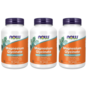 NOW Magnesium Glycinate - 3x 180tabs.Zysk od 90zł do 100zł