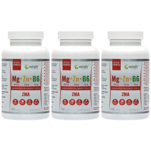 WISH Pharmaceutical Mg+Zn+Vit B6 (ZMA) - 3x 120tabsZysk od 20zł do 30zł