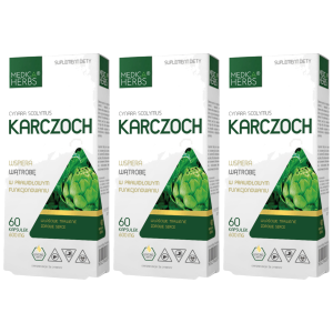 MEDICA HERBS - Karczoch 600mg - 3x 60caps.Zysk od 20zł do 30zł