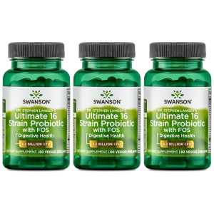 SWANSON Ultimate 16 Strain Probiotic with Fos - 3x 60vcapsZysk od 30zł do 40zł