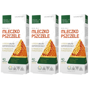 MEDICA HERBS - Mleczko Pszczele 300mg - 3x 40caps.Zysk od 10zł do 20zł