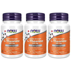 NOW L-Theanine 200mg - 3x 60cvaps.Zysk od 60zł do 70zł