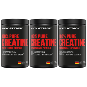 BODY ATTACK 100% Pure Creatine - 3x 500gZysk od 60zł do 70zł