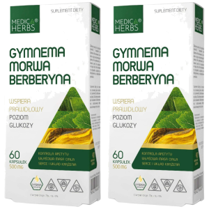 MEDICA HERBS - Gymnema Morwa Berberyna - 2x 60caps.Zysk od 10zł do 20zł