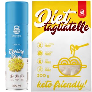 Makaron Konjac Tagliatelle 400g + OLEJ RZEPAKOWY w sprayu Cheat ZESTAW