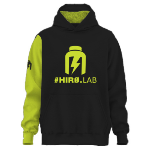 HIRO.LAB Bluza z kapturem HIRO NEE - Czarno Zielona - S