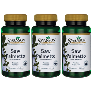 SWANSON Saw Palmetto 540mg - 3x 100caps.Zysk od 20zł do 30zł
