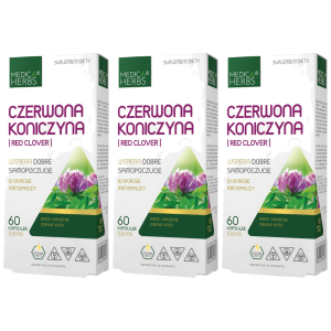 MEDICA HERBS - Czerwona Koniczyna 520mg - 3x 60caps.Zysk od 20zł do 30zł