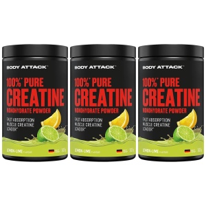 BODY ATTACK - 100% Pure Creatine - 3x 500gKreatyny