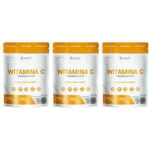 WISH Pharmaceutical Vitamin C 1000mg (Kwas L-Askorbinowy) - 3x 1000gZysk od 30zł do 40zł