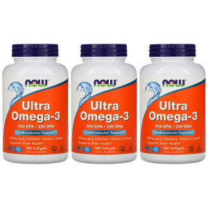 NOW Ultra Omega 3 - 500 EPA / 250 DHA - 3x 180softgelsZysk od 120zł do 140zł