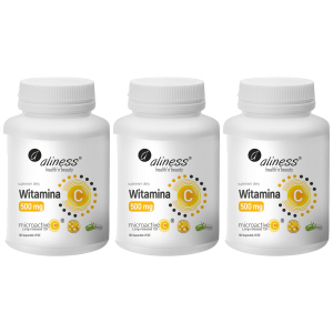 ALINESS - Witamina C 500mg Microactive 12h - 100vcaps. x3