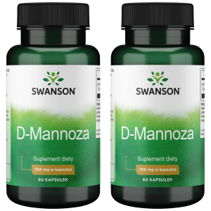 SWANSON - D-Mannoza 700mg - 2x 60vcaps.Zysk od 40zł do 50zł