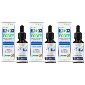 WISH Pharmaceutical Vitamin K2 MK7 + D3 Forte - 3x 30mlZysk od 40zł do 50zł