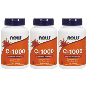 NOW Vitamin C-1000 with Rose Hips - 3x 100tabsZysk od 30zł do 40zł