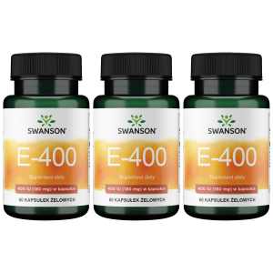 SWANSON Vitamin E 400IU - 3x 60softgelsZysk od 20zł do 30zł